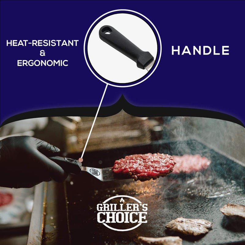 Grillers Choice Griller's Choice Stainless Steel Griddle Spatula Set- Durable, Commercial Quality, Dishwasher Safe- Ideal for Hibachi, Griddle Grills, Camping & Entertaining on Blackstone and Griller's Choice Griddle - Image 2